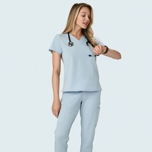 Powder Blue Mandala Women’s Scrub Top